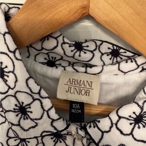 Armani Junior White and navy Floral Dress